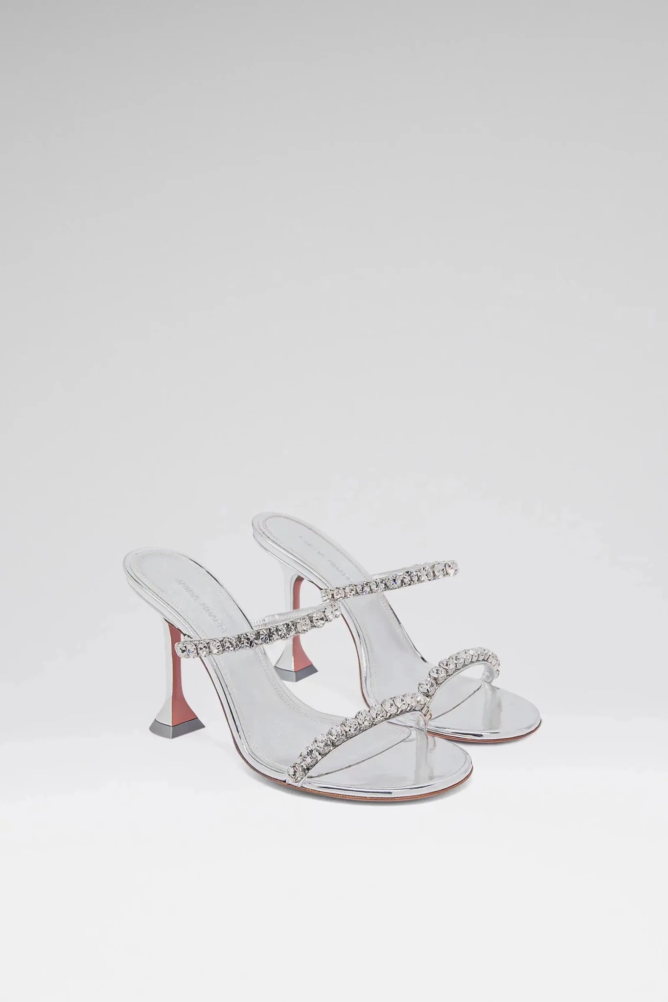 Sandales Gigi 95 argent miroir cristaux vue arrière OnlyHeels