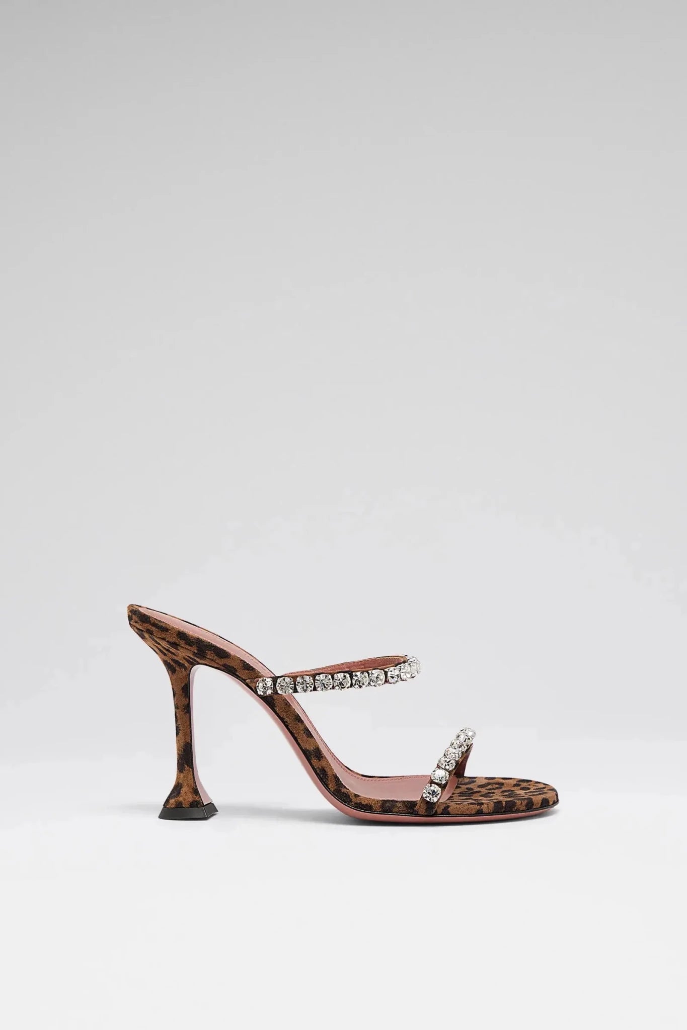 Sandales Gigi 95 daim imprimé léopard cristaux blancs OnlyHeels