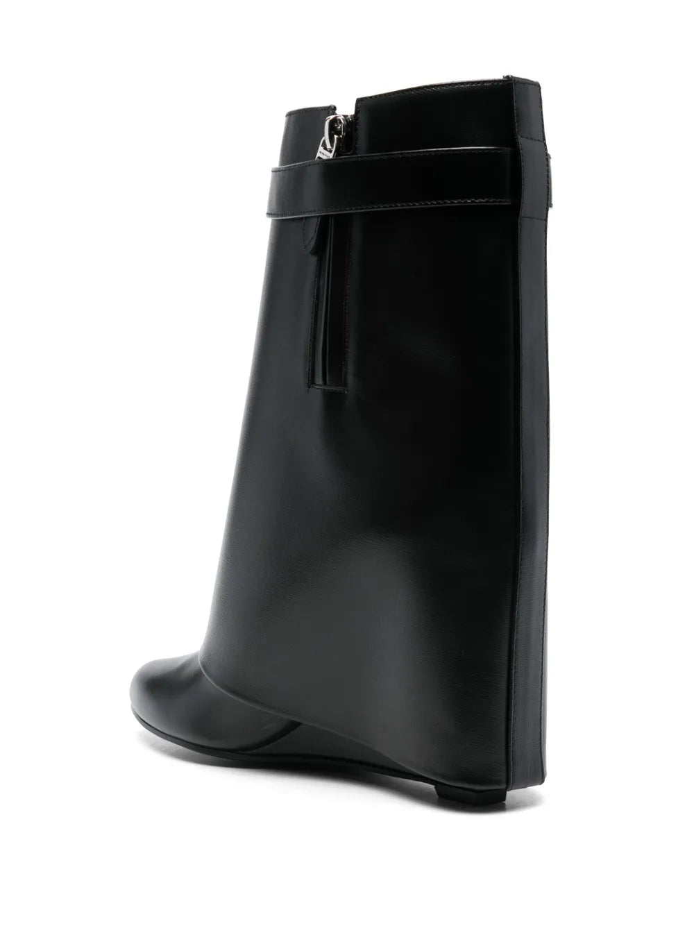 Bottines Sharlock 90mm cuir noir détail talon compensé OnlyHeels