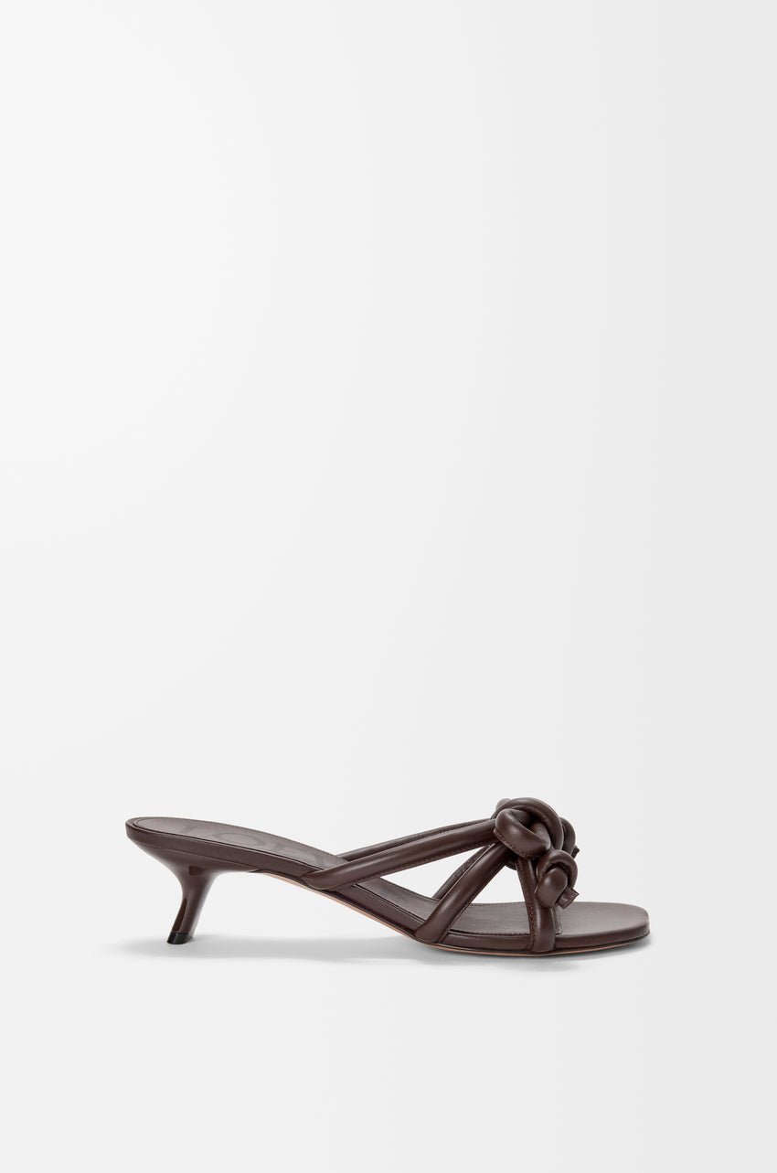 Sandales Flamenco Knot cuir agneau marron brownie vue côté OnlyHeels