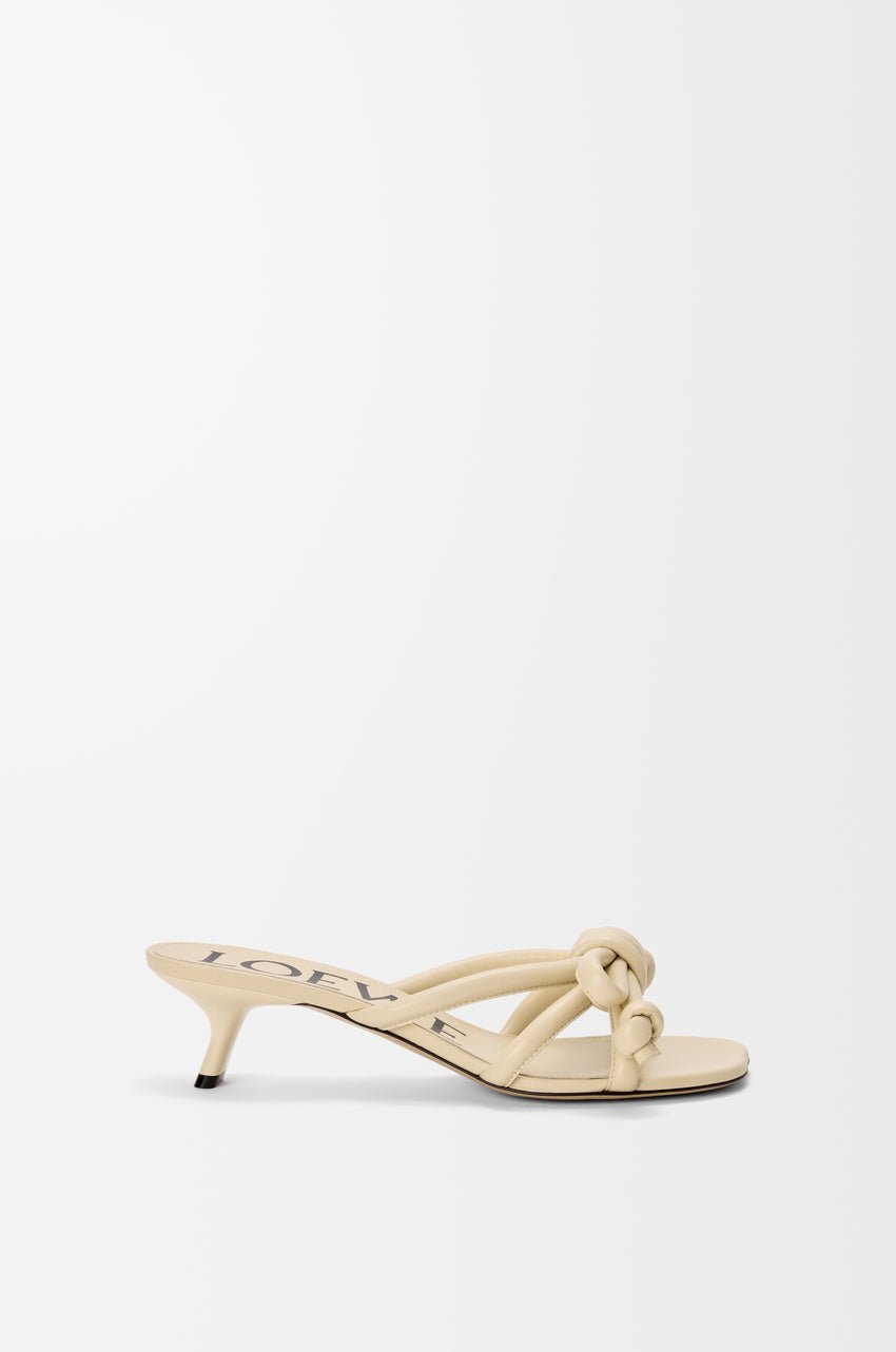 Sandales Flamenco Knot cuir agneau beige nœud nappa vue côté OnlyHeels