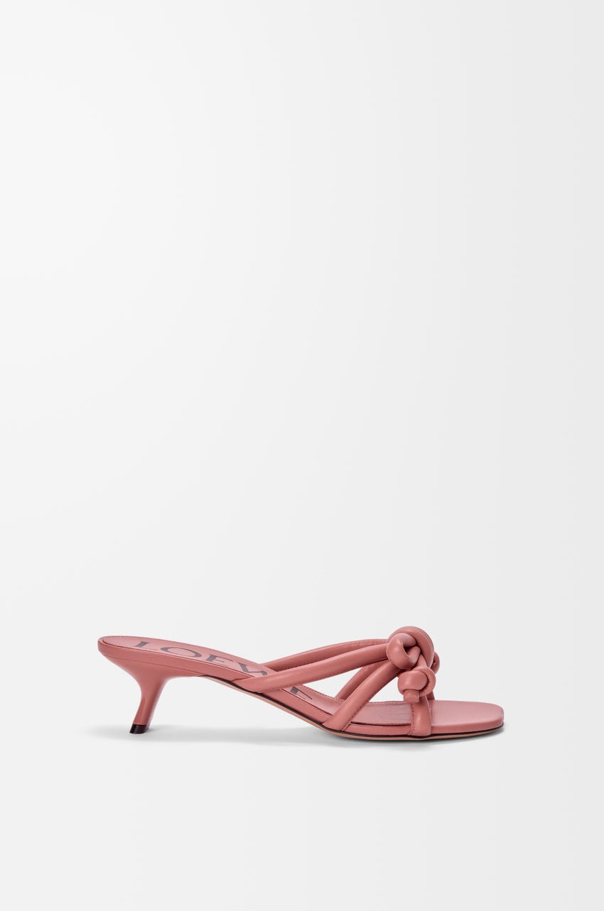 Sandales Flamenco Knot cuir agneau rose blush vue côté OnlyHeels