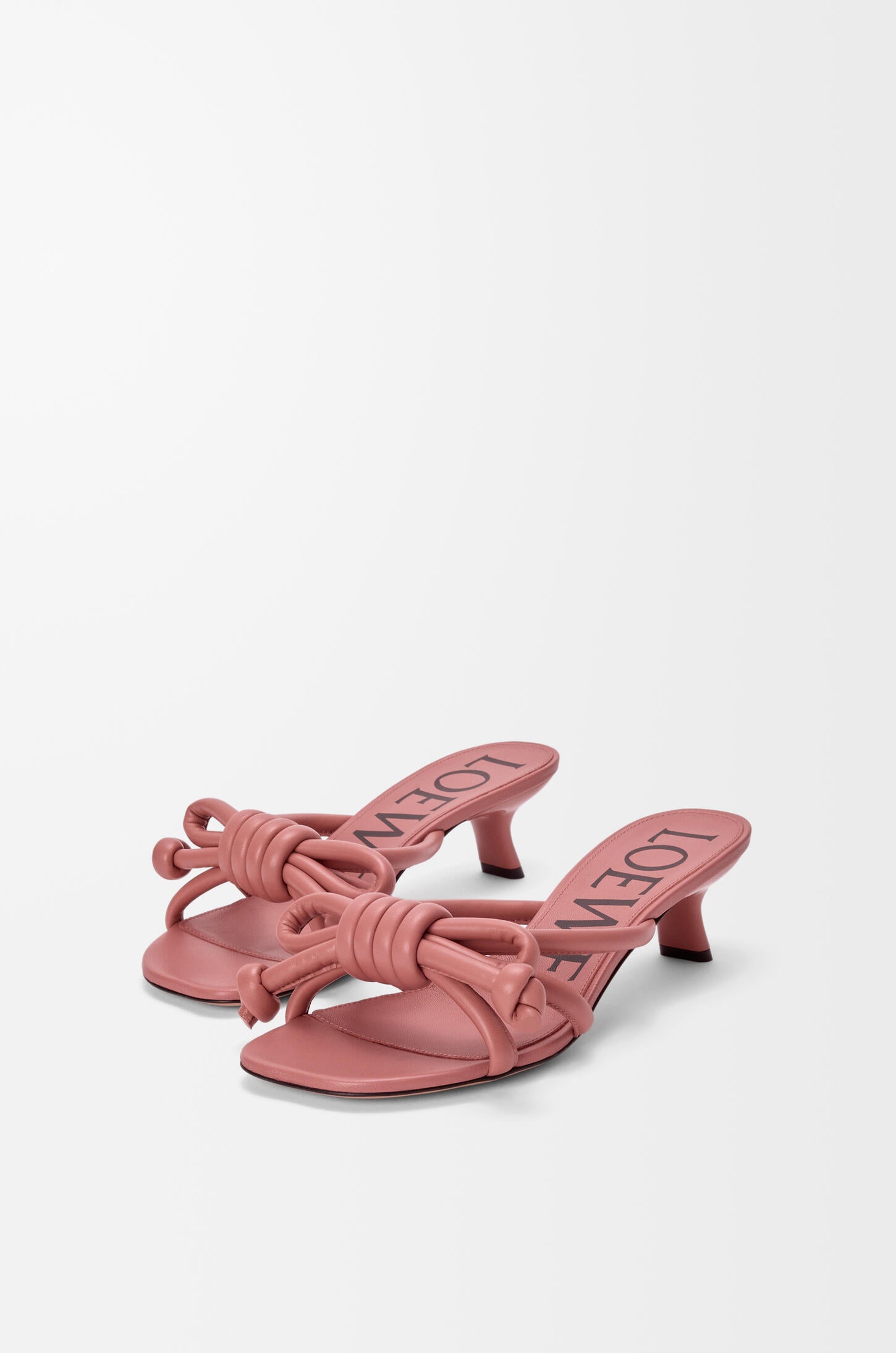 Sandales Flamenco Knot cuir agneau rose blush nœud nappa OnlyHeels