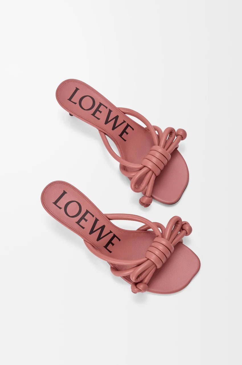 Sandales Flamenco Knot cuir agneau rose blush vue dessus OnlyHeels