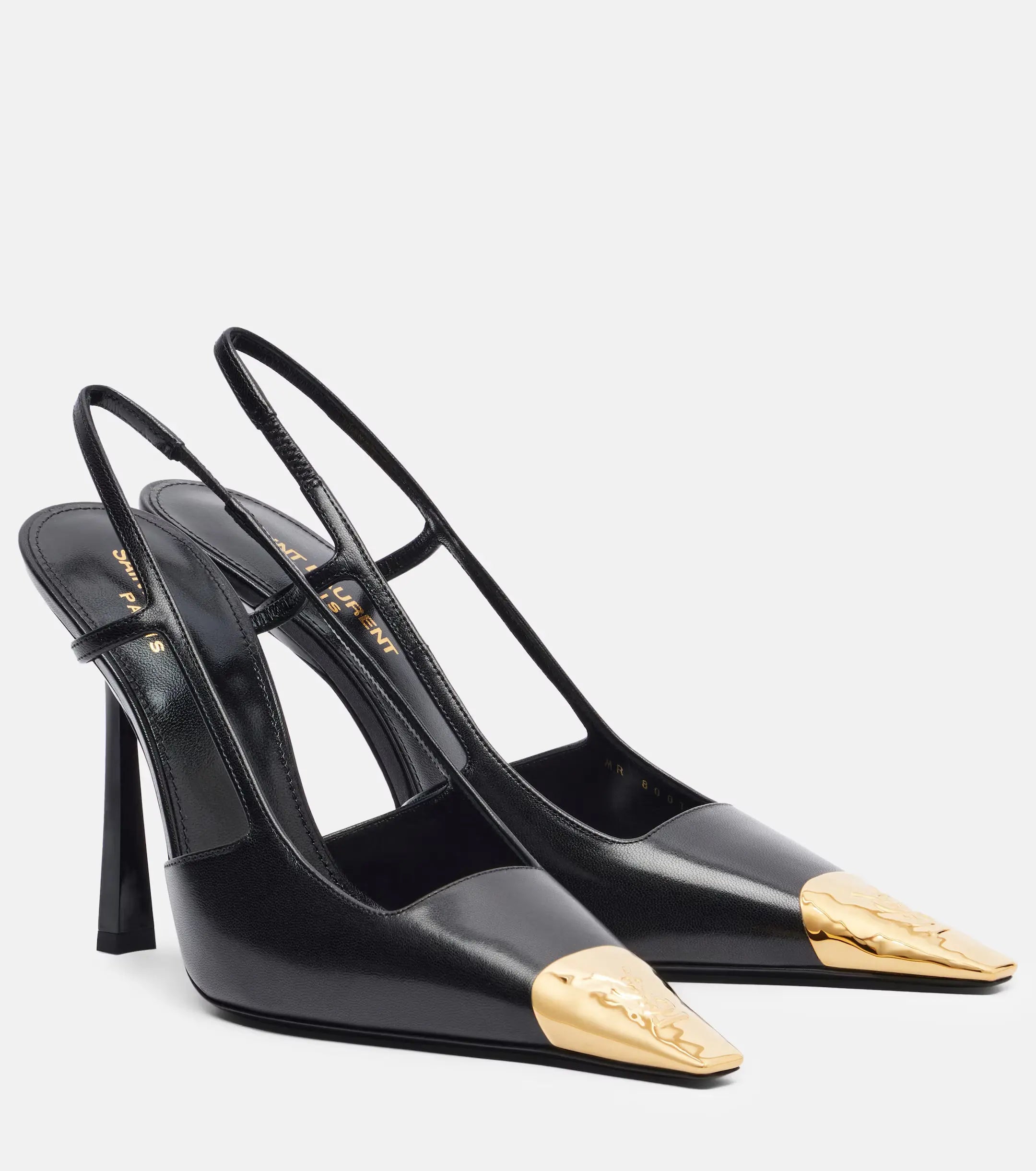 Escarpins parisiens cuir agneau noir bout pointu vue côté