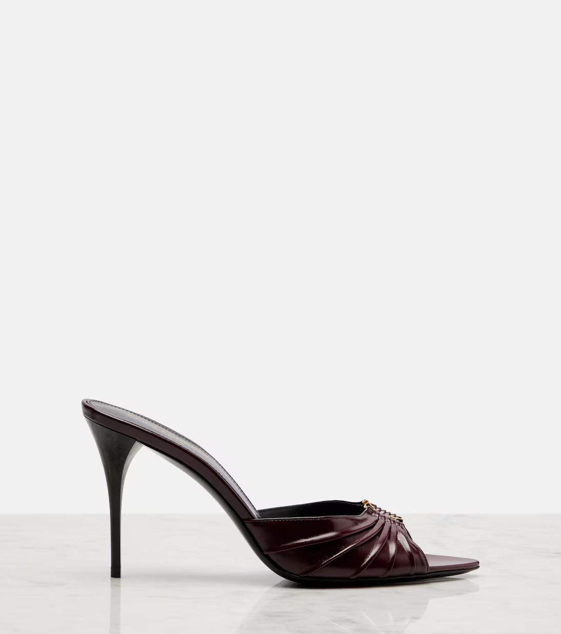 Mules Babylone 90 cuir agneau noir vue arrière