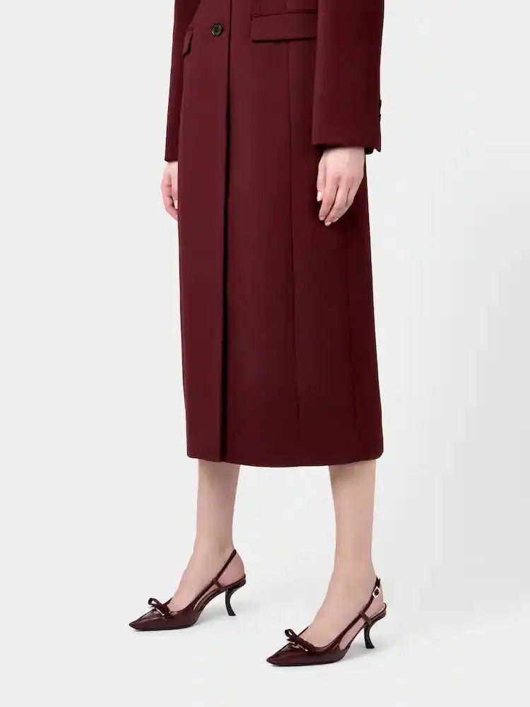 Escarpins slingback talon virgule 75mm velours bordeaux porté modèle OnlyHeels