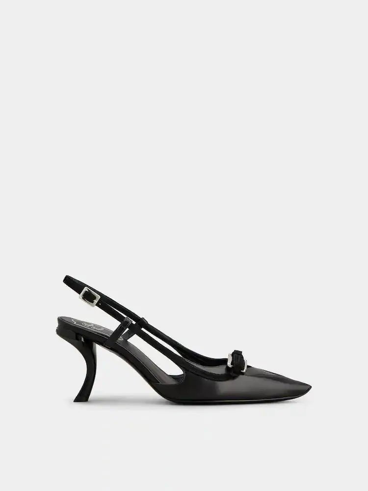 Escarpins slingback talon virgule 75mm cuir noir vue arrière OnlyHeels